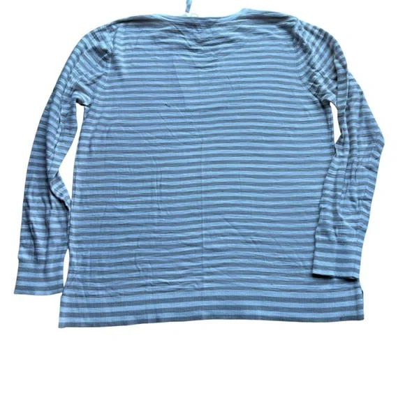 LOFT White and Tan Tie Front Long Sleeve Blouse - Picture 2 of 5